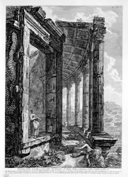 Veduta della porta e peristilio del Tempio di Vesta detto volgarm. della Sibilla in Tivoli